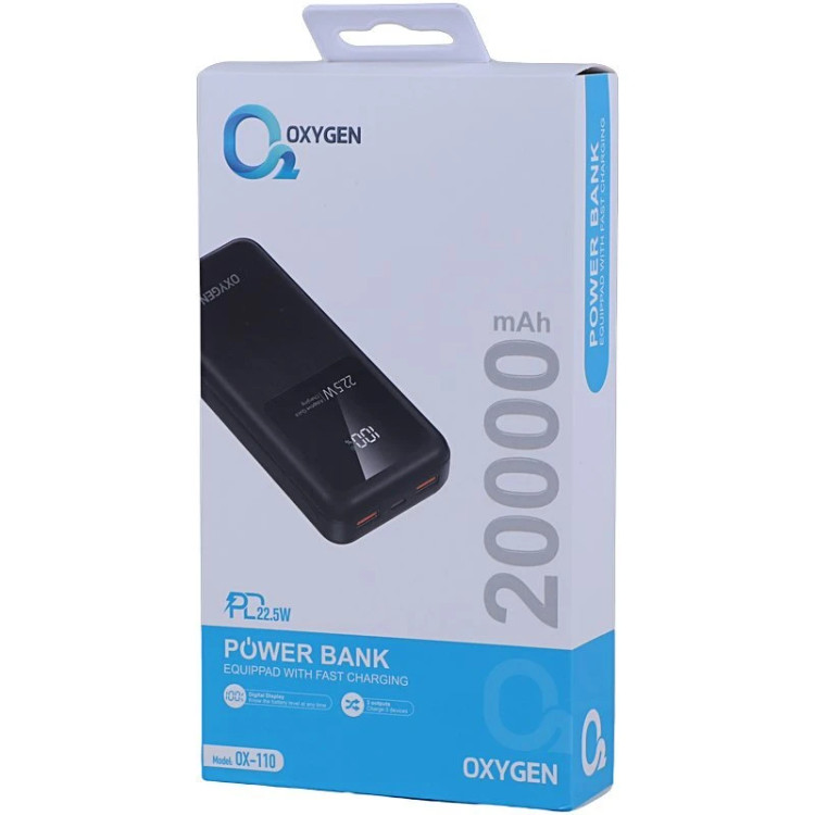 خرید و بررسی قیمت پاور بانک فست شارژ اکسیژن مدل OX-110 در فروشگاه اپل سزار