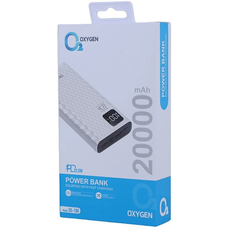 خرید و بررسی قیمت پاور بانک فست شارژ اکسیژن مدل OX-180 در فروشگاه اپل سزار