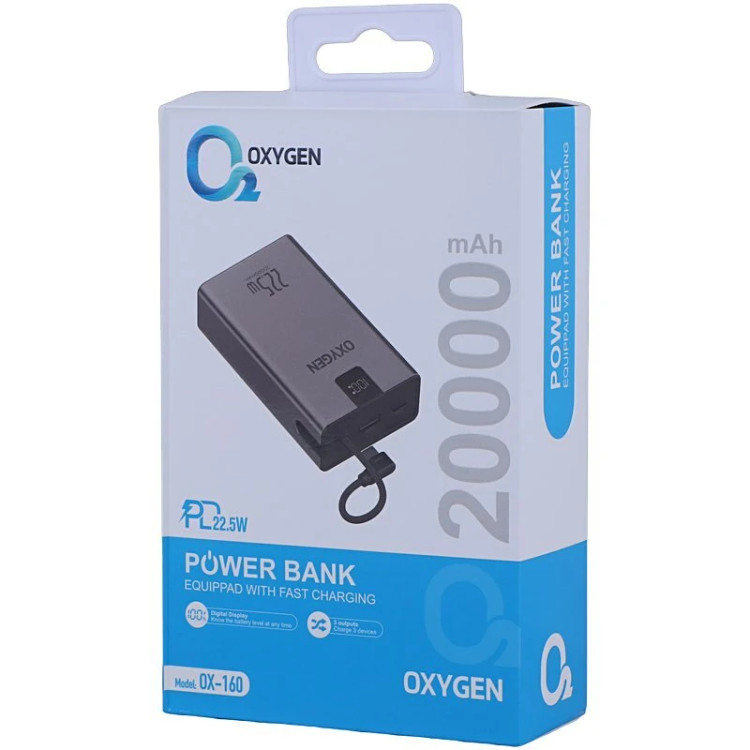 خرید و قیمت پاور بانک فست شارژ اکسیژن OX-160 از فروشگاه اپل سزار.
