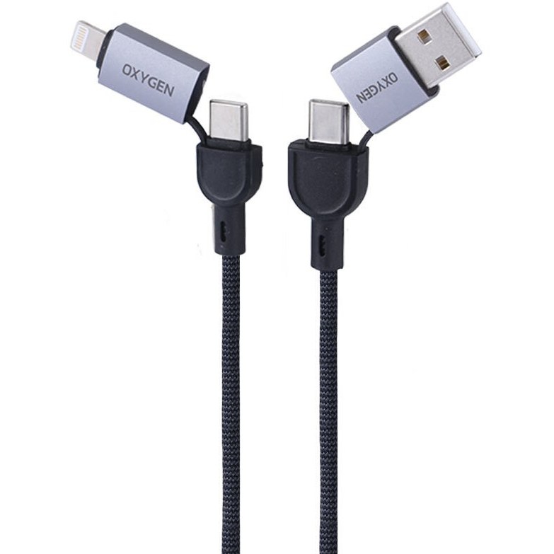 خرید و قیمت کابل شارژ و دیتا تایپ سی به تایپ سی اکسیژن LX-35 در فروشگاه اپل سزار