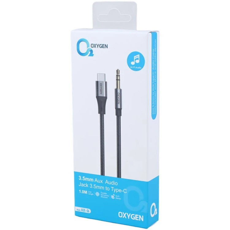 خرید و قیمت کابل تبدیل Type-C به AUX اکسیژن AUX-06 در فروشگاه اپل سزار